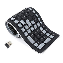 Load image into Gallery viewer, Ouleevii 2.4G Wireless Keyboard Waterproof Folding Silicone107-Key Mute Gaming Keyboard with USB Receiver for Notebook Desktop Laptops PC

