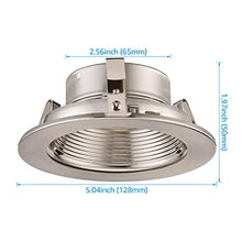 Load image into Gallery viewer, TORCHSTAR 12-Pack 4 Inch Recessed Can Light Trim with Satin Nickel Metal Step Baffle, for 4 Inch Recessed Can, Fit Halo/Juno Remodel Recessed Housing, Line Voltage Available
