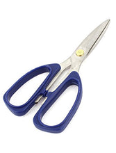 Load image into Gallery viewer, uxcell Household Plastic Handle Stainless Steel Flute Scissors Blue

