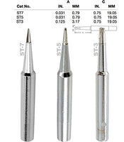 Weller, Screwdriver, Single Flat, Conical Tips, Tip Nozzle for SP40L, SP40N, WLC100, WP25, WP40, WP30 WP35, Tinned with Lead Free alloy, (ST-3, TS-5, ST-7) One of Each