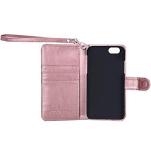 Load image into Gallery viewer, Wisdompro iPhone 6s Case, iPhone 6 Case, Premium PU Leather 2-in-1 Protective Folio Flip Wallet Kickstand Case with Credit Card Holder Slots for Apple 4.7 Inch iPhone 6s 6 (Rose Gold with Stand)
