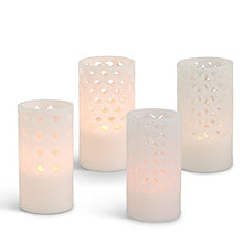 Load image into Gallery viewer, Gerson Everlasting Glow 42748 Wax Carved Flameless LED Pillar Candle, 3.11&quot; by 6&quot;, Bisque
