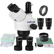 Load image into Gallery viewer, KOPPACE 3.5X-90X Trinocular Stereo Microscope Lens Trinocular Industrial Microscope Lens 1X CTV Adapter Continuous Zoom Lens
