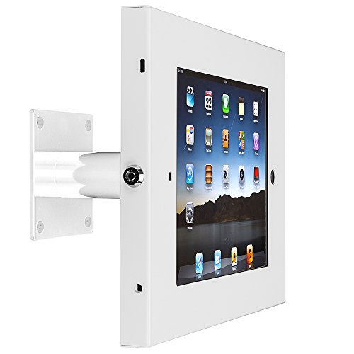 SecurityXtra SecureDock Uno - Wall Tilt Mount & Enclosure for iPad 2/3/4/Air/Air 2/iPad and Pro 9.7'' - White