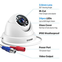 Load image into Gallery viewer, ZOSI 4 Pack 1080P Surveillance Dome CCTV Cameras for HD TVI/Analog Security dvr System with 65ft Night Vision 24pcs IR led Lights for Outdoor Indoor Using
