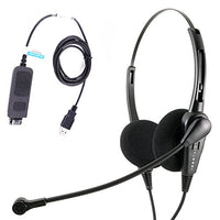 Economic Call Center Binaural headsets with Microphone for Computer with Plug N Play USB Headset Volume Control for MS Lync, Skype, Cisco Jabber, Avaya One-x Agent.