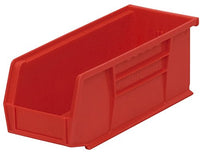 Akro-Mils 30224 AkroBins Plastic Storage Bin Hanging Stacking Containers, (11-Inch x 4-Inch x 4-Inch), Red, (12-Pack)