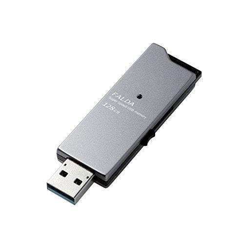 ELECOM USB flash drive USB3.0 slide type high-speed transfer aluminum 128GB [Black] MF-DAU 3128GBGBK (Japan Import)