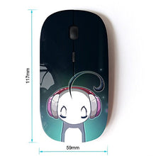 Load image into Gallery viewer, KawaiiMouse [ Optical 2.4G Wireless Mouse ] Headphones Music Love Cartoon Character
