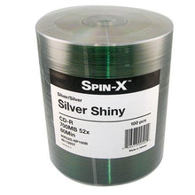 Load image into Gallery viewer, 100 Spin-X 52x CD-R 80min 700MB Shiny Silver
