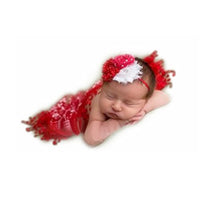 Newborn Boy Girl Photography Props Newborn Wraps Baby Props Photo Wrap Lace Yarn Cloth Blanket (red)