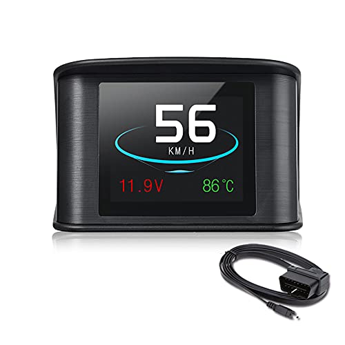 Ricoy P10 Car HUD Head Up Display Smart Digital Speedometer with OBD2/EUOBD Port LED Display OBD 2 Scanner Diagnostic Tool Speed Alarm