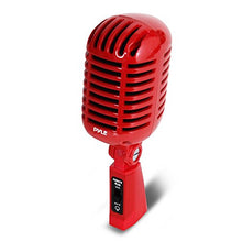 Load image into Gallery viewer, Classic Retro Dynamic Vocal Microphone - Old Vintage Style Unidirectional Cardioid Mic with XLR Cable - Universal Stand Compatible - Live Performance, In Studio Recording - Pyle Pro PDMICR42R (Red)
