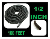 Nippon America 1/2 inch Split Loom 100' Feet Black - Wire Tubing Black Car Audio Stereo Cable