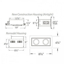 Load image into Gallery viewer, WAC Lighting MT-3LD211R-W935-BK Mini Multiple LED Two Remodel Housing with Trim and Light Engine 3500K Narrow Black, 45 Beam Angle
