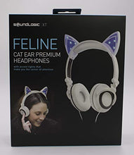 Load image into Gallery viewer, Headphone Over The Ear On The Head Light Up Cat Ear Feline Premium Quality Audio with Super Bass Comfort Padded Ear Cups Foldable 3.5MM Connector (White Cat Headphone)
