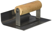 Kraft Tool CF157 1/2-Inch Radius Inside Curb and Sidewalk Tool with Wood Handle, 6 x 4-Inch