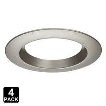 Load image into Gallery viewer, TORCHSTAR 4 Inch Interchangeable Trim Ring, Trim for Torchstar Recessed Downlight (ASIN: B01M167D0R; B01M1HXFS6), Round, Satin Nickel, Pack of 4
