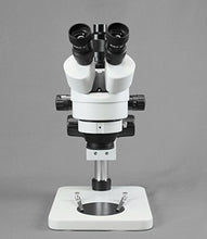 Load image into Gallery viewer, VIsion Scientific VS-1FZ-IFR07-5N Simul-Focal Trinocular Zoom Stereo, 10x WF Eyepiece, 0.7X4.5X Zoom, 3.5X90x Magnification, Pillar Stand, 144-LED Ring Light, 5.0MP Digital Eyepiece Camera
