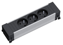 Load image into Gallery viewer, Bachmann Power Frame - 3xUTE Short ALU Power Strip -, 317.102 (Short ALU Power Strip - French outlets w/Child Protection)
