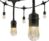 Enbrighten Classic LED Cafe String Lights, Black, 12 Foot Length, 6 Impact Resistant Lifetime Bulbs, Premium, Shatterproof, Weatherproof, Indoor/Outdoor, Commercial Grade, UL Listed, 31660