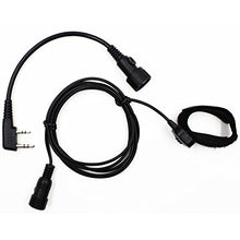 Load image into Gallery viewer, Tenq Professional Tactique Military Police FBI Flexible Throat Mic Microphone Covert Acoustic Tube Earpiece Headset Ajustable Volume for 2-pin Kenwood Nexedge Hytera Puxing Wouxun Radio
