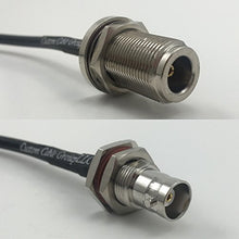 Load image into Gallery viewer, 12 inch RG188 N FEMALE BULKHEAD to BNC FEMALE BIG BULKHEAD Pigtail Jumper RF coaxial cable 50ohm Quick USA Shipping
