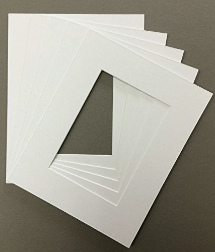 Pack of 5 20x24 White Picture Mats with White Core Bevel Cut for 16x20 Pictures