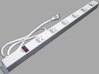 2 ft 6 Outlet Metal Power Strip, White