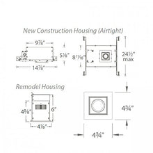 Load image into Gallery viewer, WAC Lighting MT-3LD111NA-F935BK Mini Multiple LED Single New Construction Housing with Trim and Light Engine 3500K Flood Black, 25 Beam Angle
