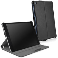 BoxWave Nero Leather iPad mini Book Jacket Case - Protective Vegan Leather Book Case with Magnet Activated Sleep/Wake Smart Cover that Adjusts to Multiple Viewing Angles