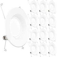 Sunco Lighting 12 Pack 5/6 Inch LED Recessed Downlight, Smooth Trim, Dimmable, 13W=75W, 965 LM, 2700K Soft White, Damp Rated, Simple Retrofit Installation - UL + Energy Star