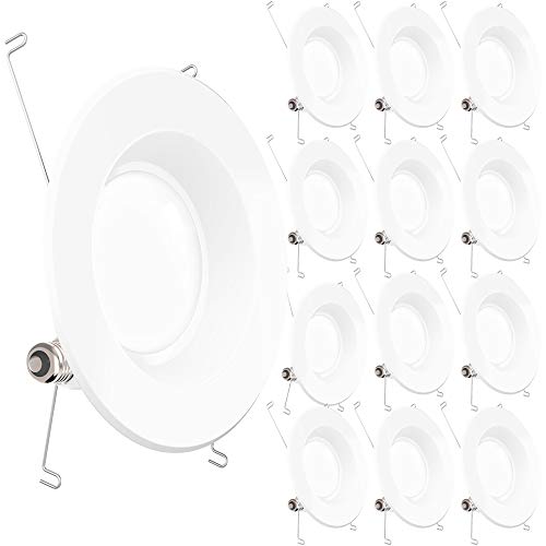 Sunco Lighting 12 Pack 5/6 Inch LED Recessed Downlight, Smooth Trim, Dimmable, 13W=75W, 965 LM, 2700K Soft White, Damp Rated, Simple Retrofit Installation - UL + Energy Star