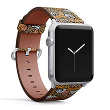 Load image into Gallery viewer, S-Type iWatch Leather Strap Printing Wristbands for Apple Watch 4/3/2/1 Sport Series (38mm) - Pattern of Animal Print Hearts
