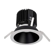 Load image into Gallery viewer, WAC Lighting R4RD2T-N830-BKWT Volta - 6.39&quot; 36W 25 3000K 85CRI 1 LED Round Regressed Trim with Light Engine, Black White Finish with Textured Glass
