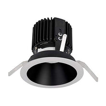 Load image into Gallery viewer, WAC Lighting R4RD2T-F827-BKWT Volta - 6.39&quot; 36W 45 2700K 85CRI 1 LED Round Regressed Trim with Light Engine, Black White Finish with Textured Glass

