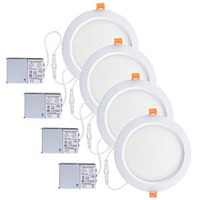 Load image into Gallery viewer, ZEEZ Lighting - 18W (OD 9&quot; / ID 8&quot;) Cool White LED Recessed Panel Down Light Bulb Slim Lamp Fixture w/Junction Box ETL Listed - 4 Packs
