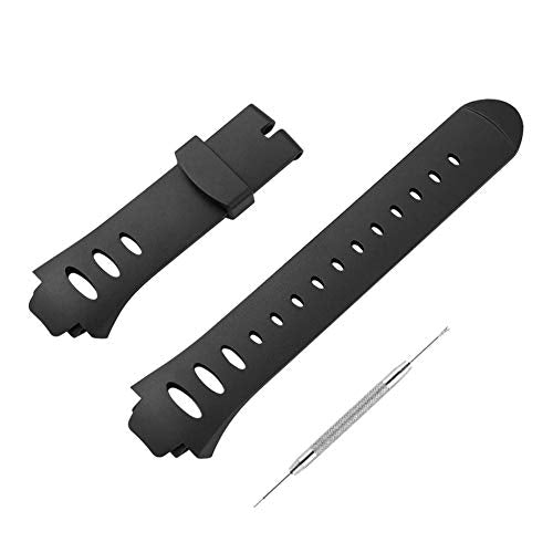 Sencato Watch Bands Compatible with Suunto Observer Tt St Sr G6 X6HRM, Classic Soft Rubber Replacement Wrist Strap for Suunto Observer Tt St Sr G6 X6HRM Smart Watch Black/Without Buckle