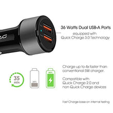 Load image into Gallery viewer, iRAG Car Charger Compatible for LG G8/G7/G6/G5/V40/V30/V20/Stylo 4/5-36W Quick Charge 3.0 Two-Port USB Adapter with 6ft Braided USB Type C to A Fast Charging Cable Cord
