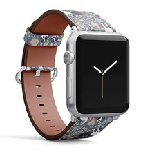 Load image into Gallery viewer, Compatible with Apple Watch Series 7/6/5/4/3/2/1 (Big Version 42/44/45 mm) Leather Wristband Bracelet Replacement Accessory Band + Adapters - Boston Terrier Beautiful Flowers
