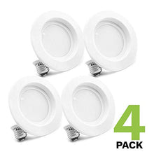 Load image into Gallery viewer, 4 Pack Bioluz LED 4-inch 13 Watt 90 CRI Dimmable LED Retrofit Recessed Lighting Fixture - 2700K LED Ceiling Light - 910 Lumen Recessed Downlight UL-listed JA8 CEC
