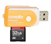 Load image into Gallery viewer, 32GB Class 10 Memory Card SDHC High Speed 20MB/Sec. Blazing Fast Card Forrket For KODAK EASYSHARE CAMERA Z 915 Z 950 Z 980 Z 981. A free Hot Deals 4 Less High Speed all in one Card Reader is included.
