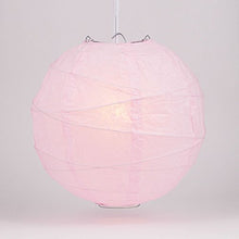 Load image into Gallery viewer, Cultural Intrigue Luna Bazaar Premium Paper Lantern Lamp Shade (14-Inch, Free-Style Ribbed, Bambina Pink) - Chinese/Japanese Hanging Decoration - for Parties, Weddings, and Homes
