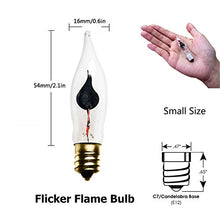 Load image into Gallery viewer, MaoTopCom 3W Chandelier Flicker Flame Bulb E12 Small Decorative Chandelier Light Bulbs(12 Pack)- 110V E12 Candelabra Base Clear Flame Tip Candelabra Replacement Bulb for Electric Window Candle Lamp
