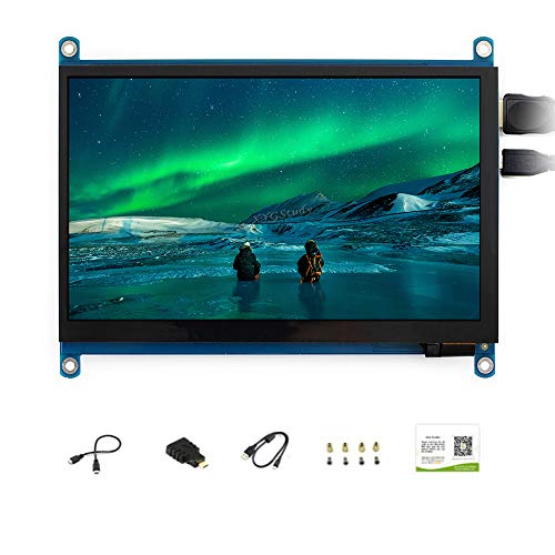 7 inch HDMI LCD (H) 1024x600 IPS Capacitive Touch Screen LCD Display Monitor Mini PC for Raspberry Pi 4 3 Model B B+ BB Black Banana Pi Game Console Support Xbox360/PS4/Switch @XYGStudy