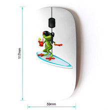 Load image into Gallery viewer, KawaiiMouse [ Optical 2.4G Wireless Mouse ] Sun Summer Beach White Frog Cartoon
