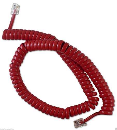 yan_CABLESYS 1200RD 12-foot Coiled Telephone Handset Cord (GCHA444012-FCR) Red