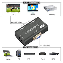 Load image into Gallery viewer, CKLau 450MHz Bandwidth 2 Port VGA Splitter Amplifier Box 1 PC to 2 Monitors SVGA Video Splitter Support 2048 x 1536 Resolution up to 164ft for Screen Duplication
