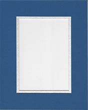 Load image into Gallery viewer, 24x36 Royal Blue and Silver Double Picture Mats with White Core, for 20x30 Pictures
