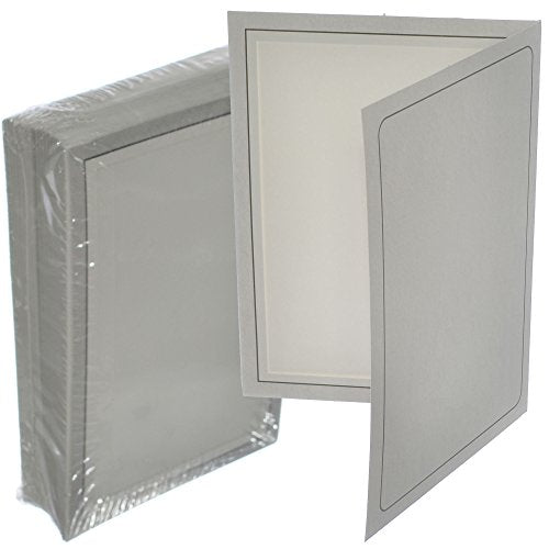 Briyar Cardboard Photo Folder Frame for 5x7 inch Pictures, Marble Gray (25 Pack)